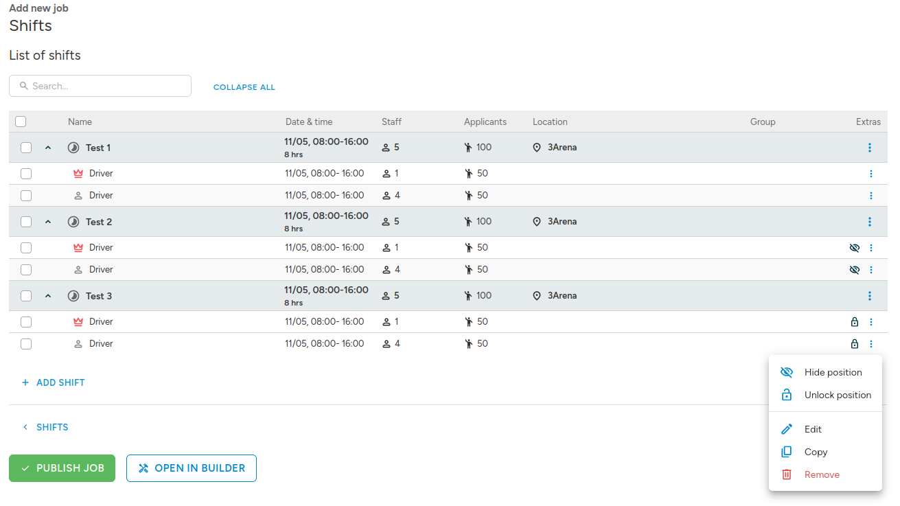 Refined status icons in Job form