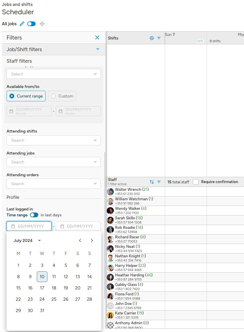 Enhanced scheduler filter