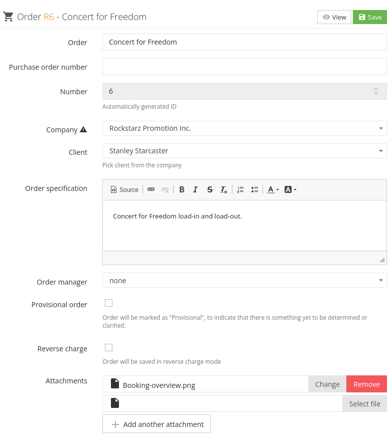 Uploading attachments in Order builder