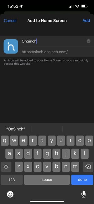 Add OnSinch to iPhone Step 3