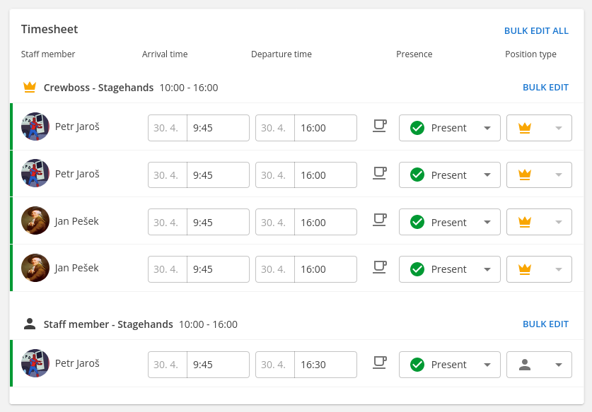 Shift Closing Module Dark Mode for Staff Portal, Shift Closing Redesign, Staff Title Update