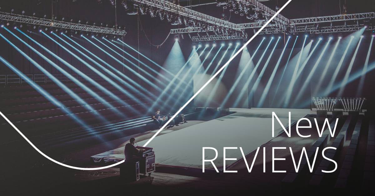 Event stage setup with spotlights and 